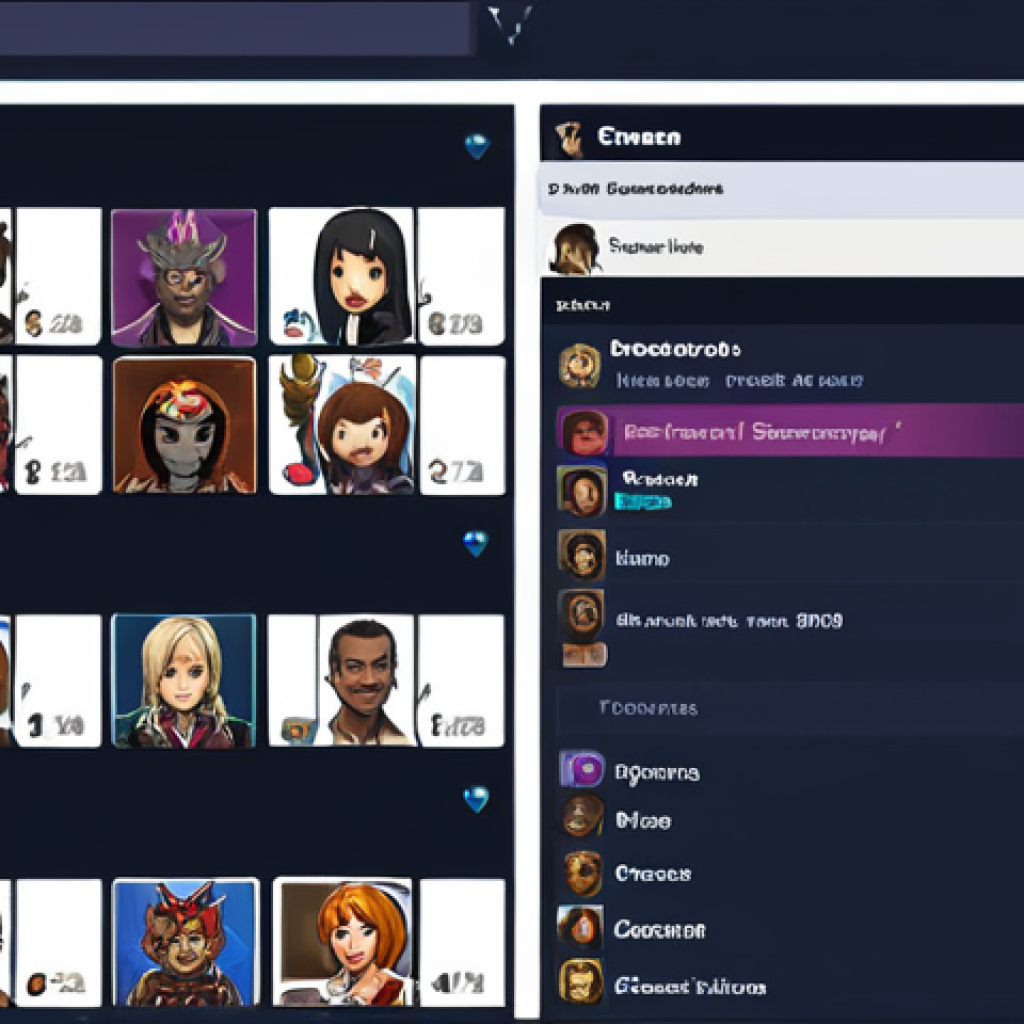 ** *A vibrant, bustling Discord server interface featuring screenshots from *Eternal Return*. Various text channels are visible with names like "Dicas e Estratégias" (Tips and Strategies), "Novos Jogadores" (New Players), and "Procurando Grupo" (Looking for Group). Emoticons and avatars of popular characters are scattered throughout. The overall feel is welcoming and active, highlighting the game's community aspect.* **