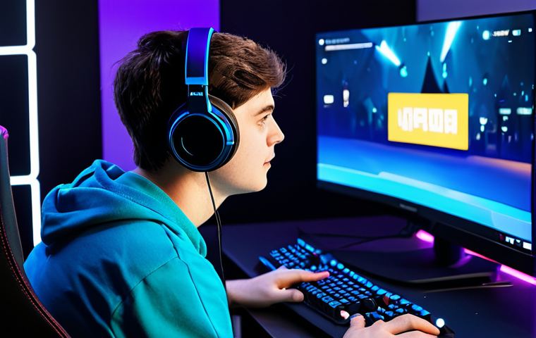 **Prompt for Twitch Live Stream:** A young adult streamer, fully clothed in modest, comfortable gaming attire, intensely focused on a live stream of 'Eternal Return' on a large monitor. The streamer wears a professional gaming headset, with a microphone positioned clearly. The background shows a modern gaming room with soft LED lighting and a secondary screen displaying a vibrant chat interface, reflecting real-time community interaction. The pose is natural and engaged. Perfect anatomy, correct proportions, well-formed hands, proper finger count, natural body proportions, appropriate content, family-friendly, safe for work, professional photography, cinematic lighting, high detail.