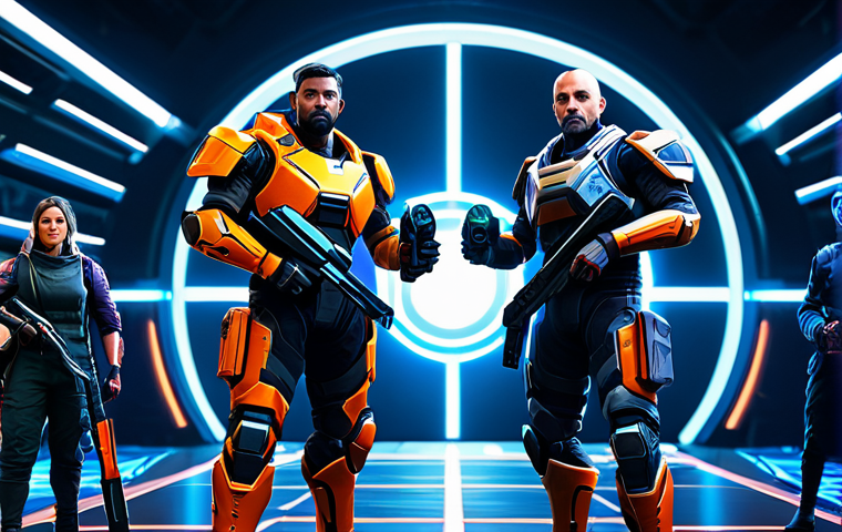 A diverse team of fully clothed, professional-looking characters, inspired by a strategic multiplayer online game, standing in a vibrant, futuristic arena on Lumia Island. Their stances and subtle glowing connections between them emphasize a powerful team synergy and intricate strategic planning. The background features dynamic, abstract energy effects representing the constantly evolving game meta. The image conveys the thrill of tactical cooperation and high-stakes competition. Professional photography, high detail, vibrant cinematic lighting, safe for work, appropriate content, perfect anatomy, correct proportions, natural pose, well-formed hands, proper finger count, modest clothing, family-friendly.