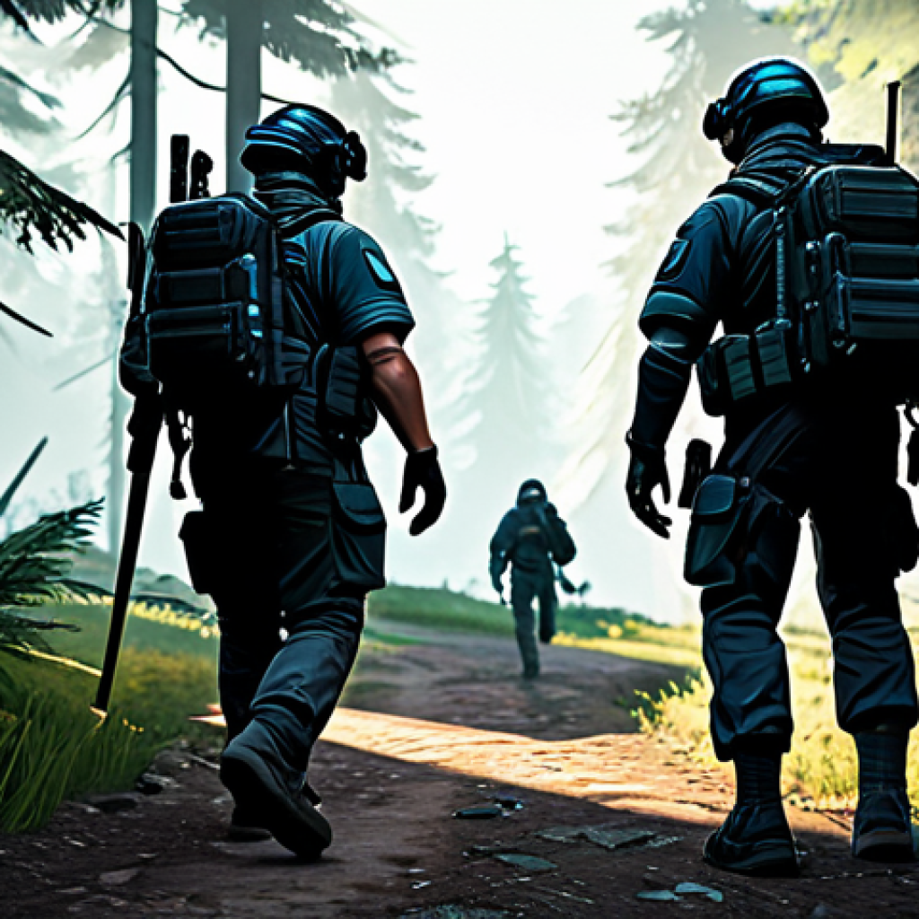 Strategic Team Rotation** "A dynamic team of three Eternal Return characters (stylized, not photorealistic), fully clothed in appropriate tactical gear, rotating strategically through a brightly lit, detailed game map location (e.g., a hospital or forest clearing with recognizable landmarks). One character is scouting ahead, another is securing a resource point, and the third is providing cover. Action lines to indicate movement. Safe for work, appropriate content, professional gaming scene, perfect anatomy, correct proportions, well-formed hands." **