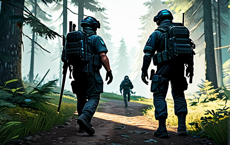 Strategic Team Rotation** "A dynamic team of three Eternal Return characters (stylized, not photorealistic), fully clothed in appropriate tactical gear, rotating strategically through a brightly lit, detailed game map location (e.g., a hospital or forest clearing with recognizable landmarks). One character is scouting ahead, another is securing a resource point, and the third is providing cover. Action lines to indicate movement. Safe for work, appropriate content, professional gaming scene, perfect anatomy, correct proportions, well-formed hands." **