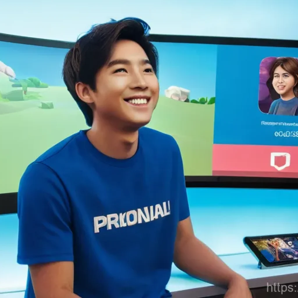 이터널리턴 콘텐츠 크리에이터 지원 - **"A Creator's Journey on Lumia Island"**: A dynamic and vibrant illustration featuring a young, div...