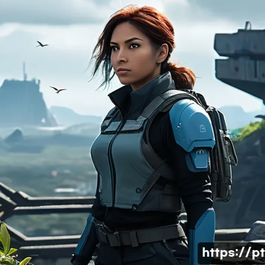 이터널리턴 업데이트 방향 연구 - **Prompt 1: Strategic Surveillance with Sentinela** "A skilled female player character from Eter...