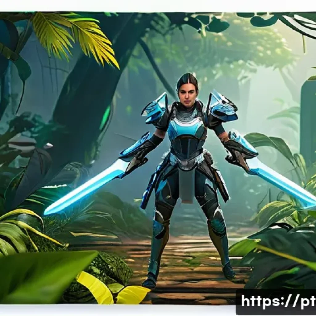 이터널리턴 유저 리뷰 종합 - A dynamic battle scene from a futuristic MOBA + battle royale game, featuring a female character in ...