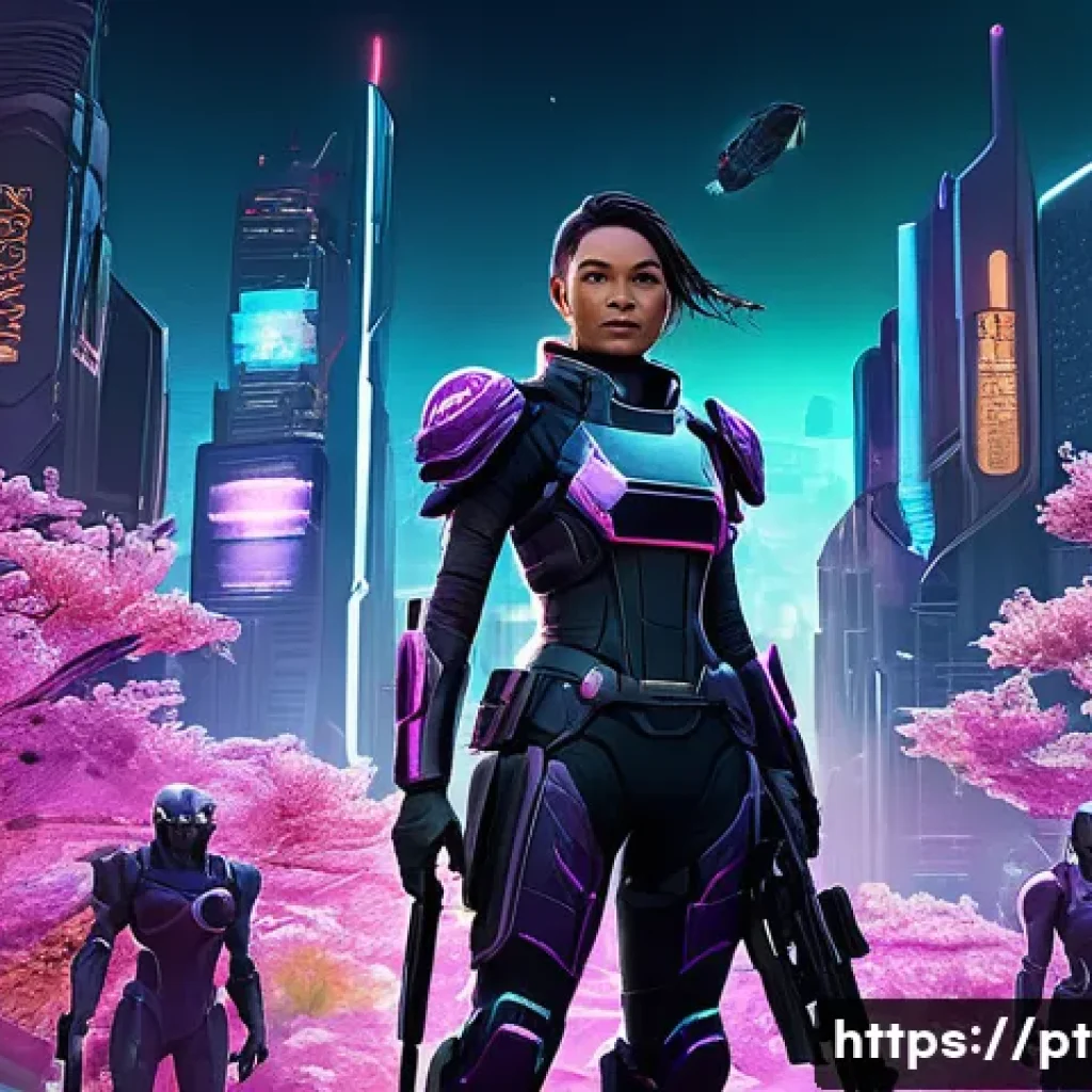 이터널리턴 스킨 전용 이벤트 - A dynamic gaming scene showcasing a diverse group of players in a vibrant, futuristic battlefield in...