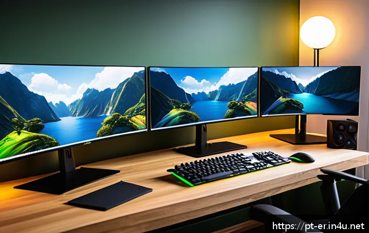 이터널리턴 프레임레이트 개선법 - A detailed gaming setup scene in a modern Brazilian home office, featuring a high-end PC with RGB li...