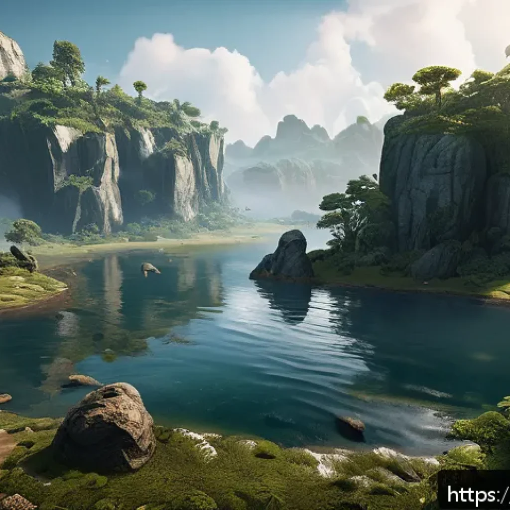 이터널리턴 클로즈드 베타 리뷰 - A dynamic, lush game map scene from Eternal Return featuring diverse biomes with unique resources an...