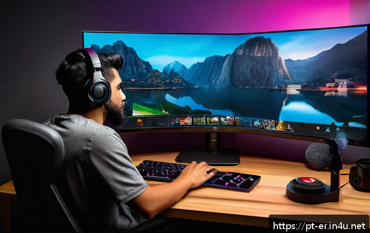 이터널리턴 스트리밍 콘텐츠 기획 - A professional gaming live stream setup in a cozy home corner, featuring a streamer wearing casual c...