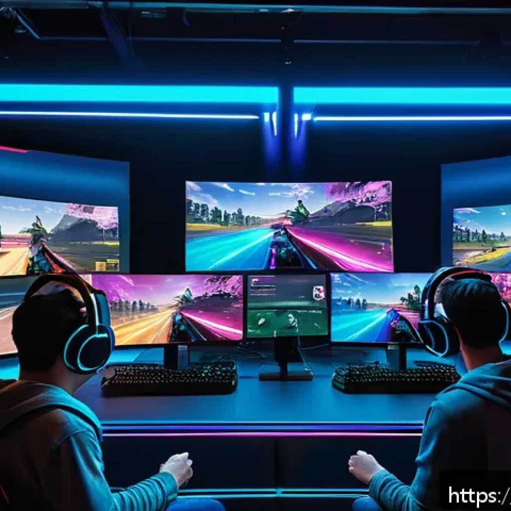 이터널리턴 시청자 참여 콘텐츠 제작 - A vibrant and dynamic esports tournament scene set in a modern streaming studio, featuring diverse p...