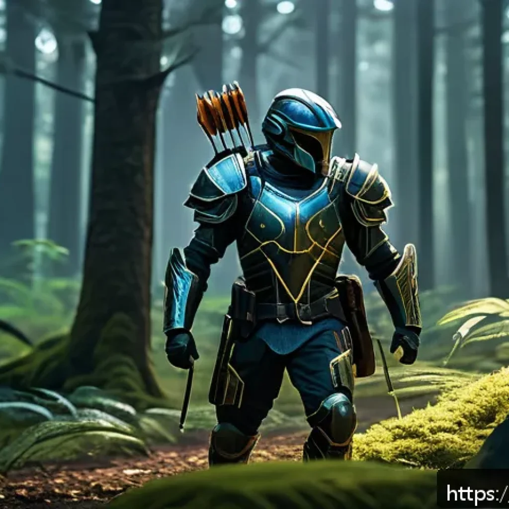 이터널리턴 게임 시간 절약법 - A dynamic scene of a competitive Eternal Return match set in a vibrant, detailed forest map during d...