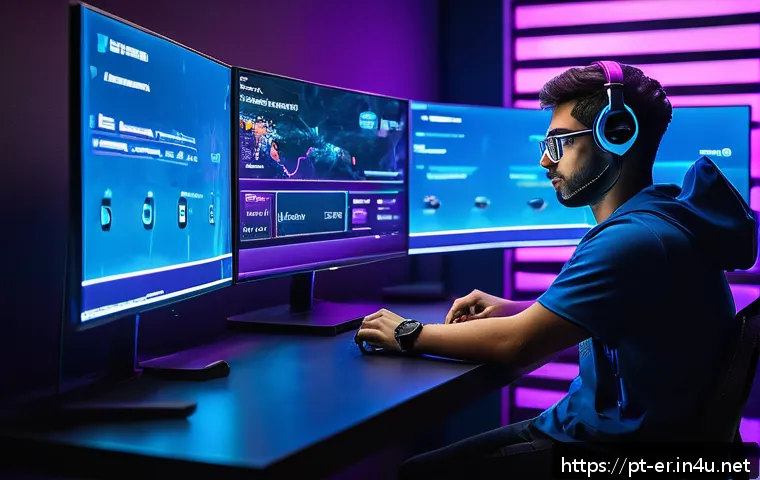이터널리턴 데이터 추출 도구 - A competitive esports player analyzing complex game statistics on a futuristic transparent digital s...