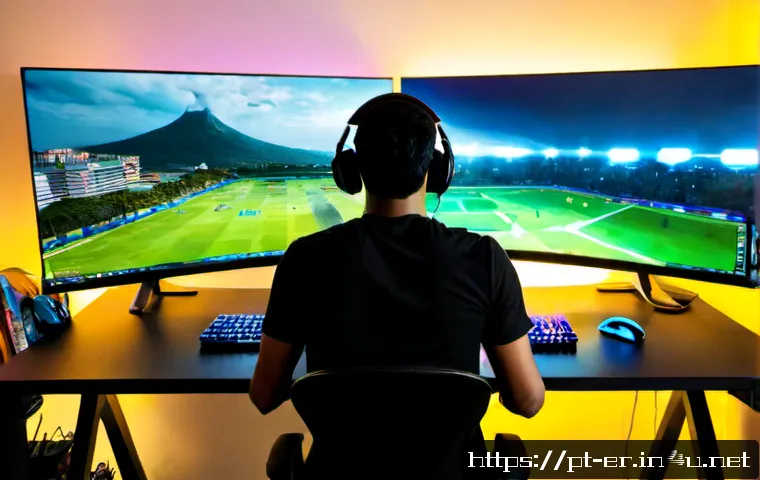 Home 17 이터널리턴 인기 스킨 분석 - Photorealistic Brazilian esports enthusiast at a clean modern gaming desk, thoughtfully comparing tw...